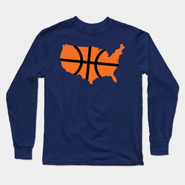 Basketball USA ,NBA Long Sleeve T-Shirt by Fusion Designs